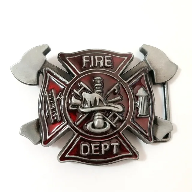 Trendy Fire Dept Metal Belt Buckle Classic Firefighting Buckles Suit