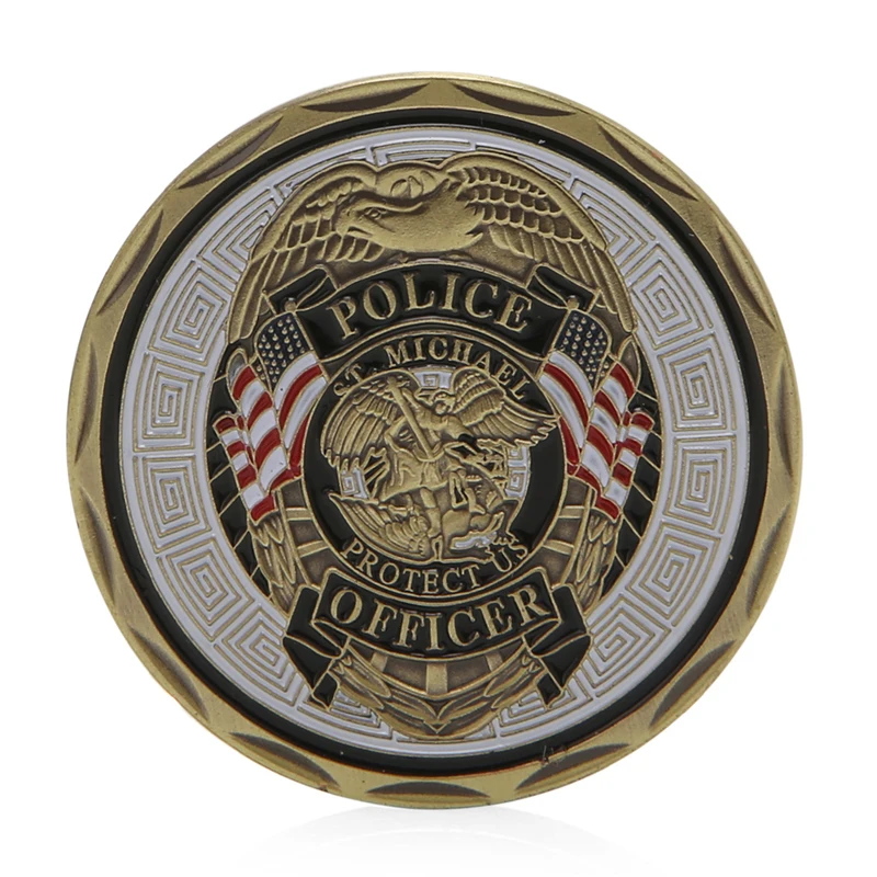 

St Michael Police Officer Badge Patron Saint Commemorative Challenge Coin Art APR25