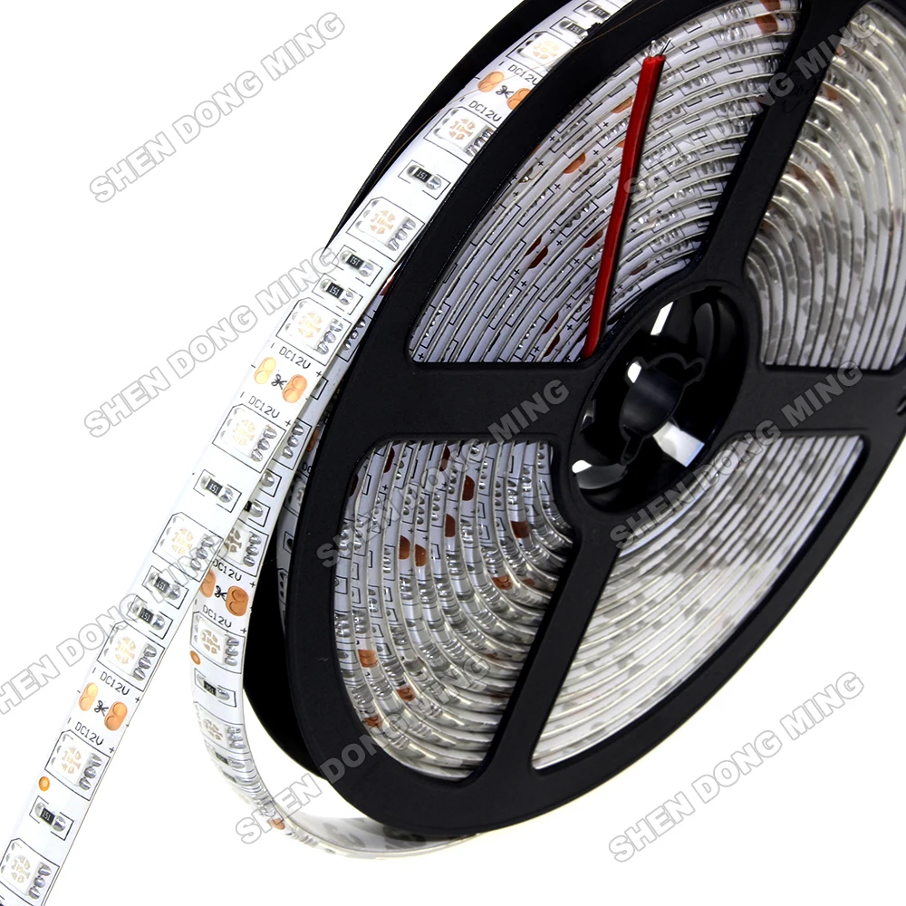 

Factory price RGB LED Strip Light 5050 Waterproof IP65 15m/Lot 60Leds/m 300led/5m 14.4W/m white single color led strip