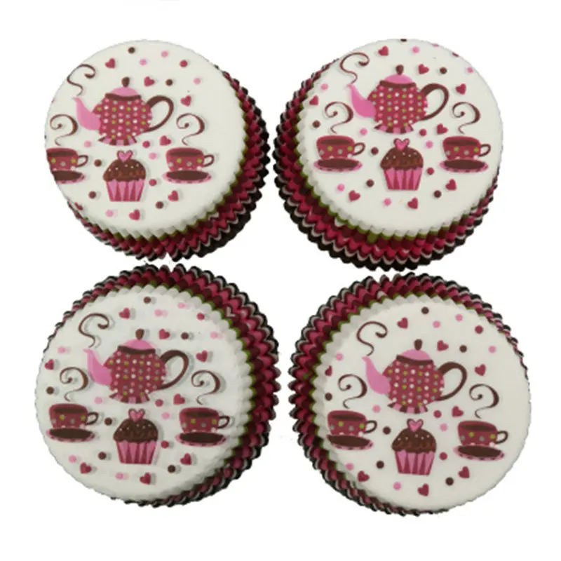 100PCS Color Rainbow Paper Cup Cup PVC Anti-oil Chocolate Muffin Baking Paper Tea Party Cake Mold Decorative Kitchen Accessories