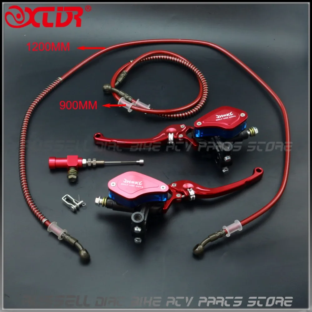 

1200mm/900mm Pipe Hydraulic Clutch Lever Brake Master Slave Cylinder Knitting oil hose 125 ~ 250cc Dirt Pit Bike Motorcycle Red