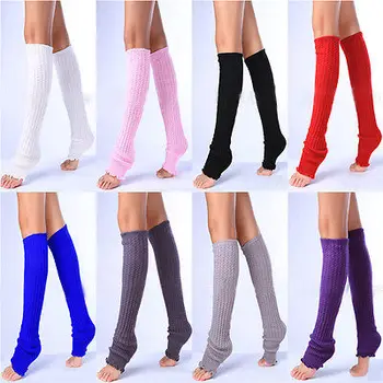 

NEW Fashion Women Winter Warm Knit High Knee Leg Warmers Crochet Slouch Boot Socks Solid Over Ankle 2019 Socks