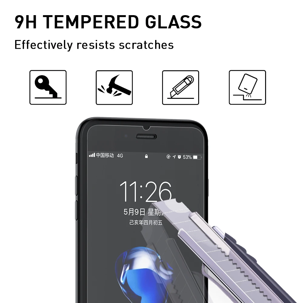 ZRSE [3 Pack] for iPhone X XS Max XR Tempered Glass for iPhone 5 5S SE 6 6S 7 8 Plus Screen Protector Protective Film for 4 4S (6)