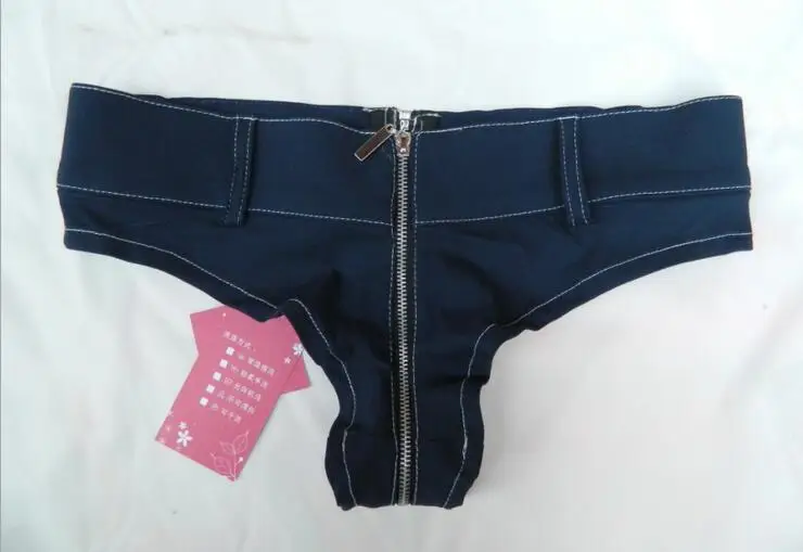 

Wholesale sexy womens T-back Panties short jeans Zipper minipants short shorts G-string hot pants low waist street denim shorts