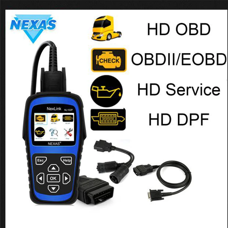 

NEXAS NL102P DPF Regenerate Oil Light Reset For Diesel Heavy Duty Trucks OBD2 Diagnostic Scanner OBD Scan Tool Car Diagnostic