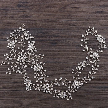

New Silver Wedding Hair Accessories Bridal Headpiece Hair Vine Pearl Headbands Wedding Tiara For Women Hair Jewelry Accessory