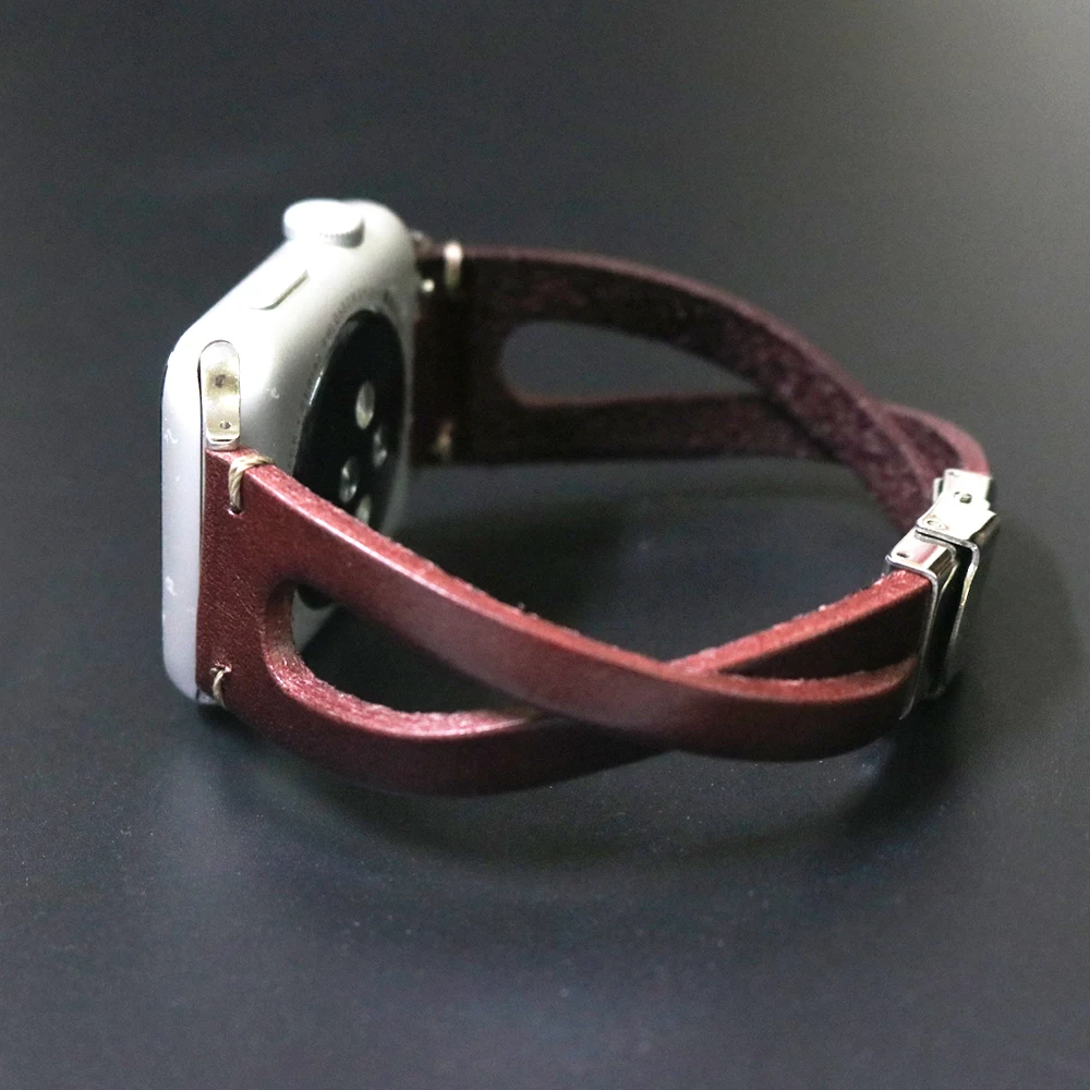 Браслет Etsy для Apple Watch Band 38 мм 40 Series 2 3 4 5 6 SE ремешок из натуральной воловьей кожи