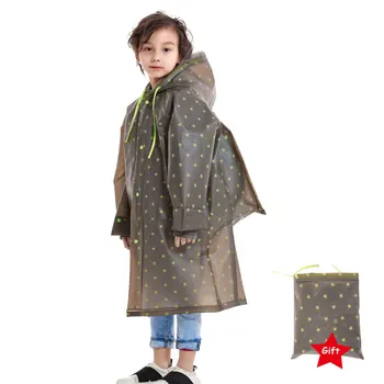 

Yuding Waterproof Plastic kids-raincoat for girls boys Impermeable Poncho Children school bag rain cover Rain coat Jacket set
