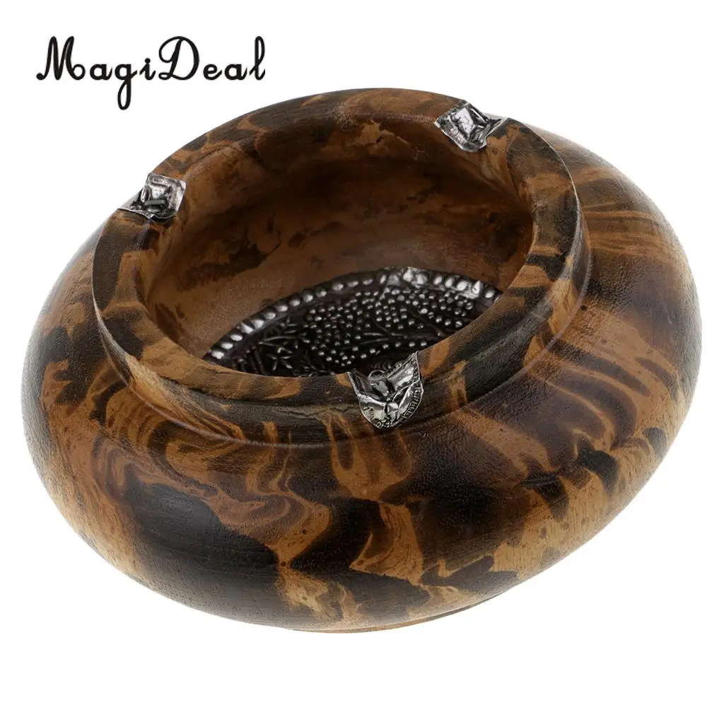 MagiDeal Wood Ashtray Handmade Crafts Cigarette Cigar Tobacco Smoking Ash Tray Case for KTV Bar Home Office Decoration