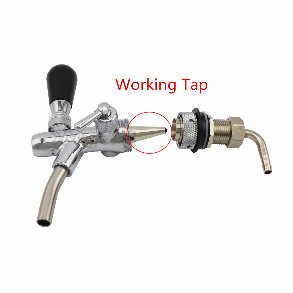 55mm Length G58 Elbow Beer Tap Shank With 8mm Diameter Barber for Homebrew Draft Kegerator Dispenser Faucet (7)