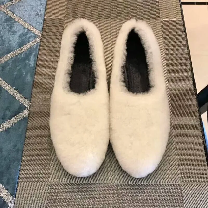 shearling flats