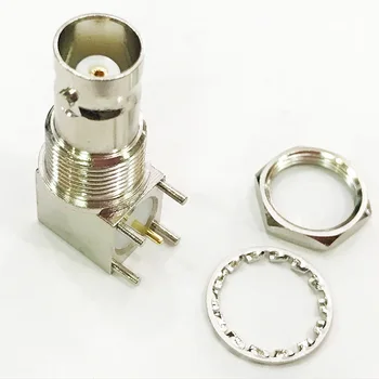 

20pcs Right Angle BNC Female Nut Bulkhead Chassis PCB Mount Solder Converter Adapter Connector