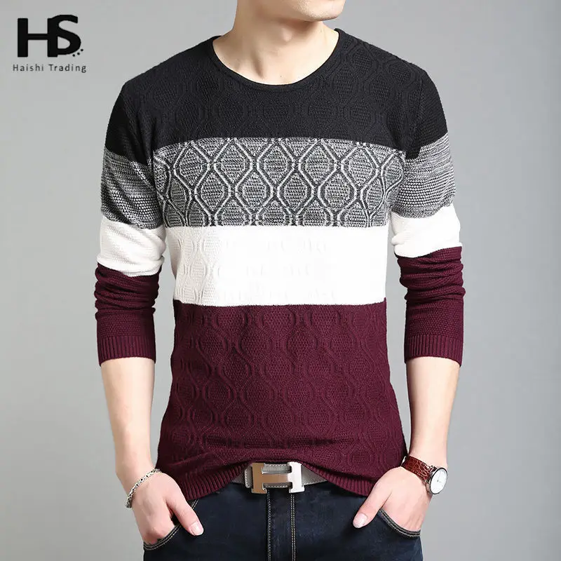 HS Famous Brand Sweater Men Long Sleeve Shirt Coat Mens