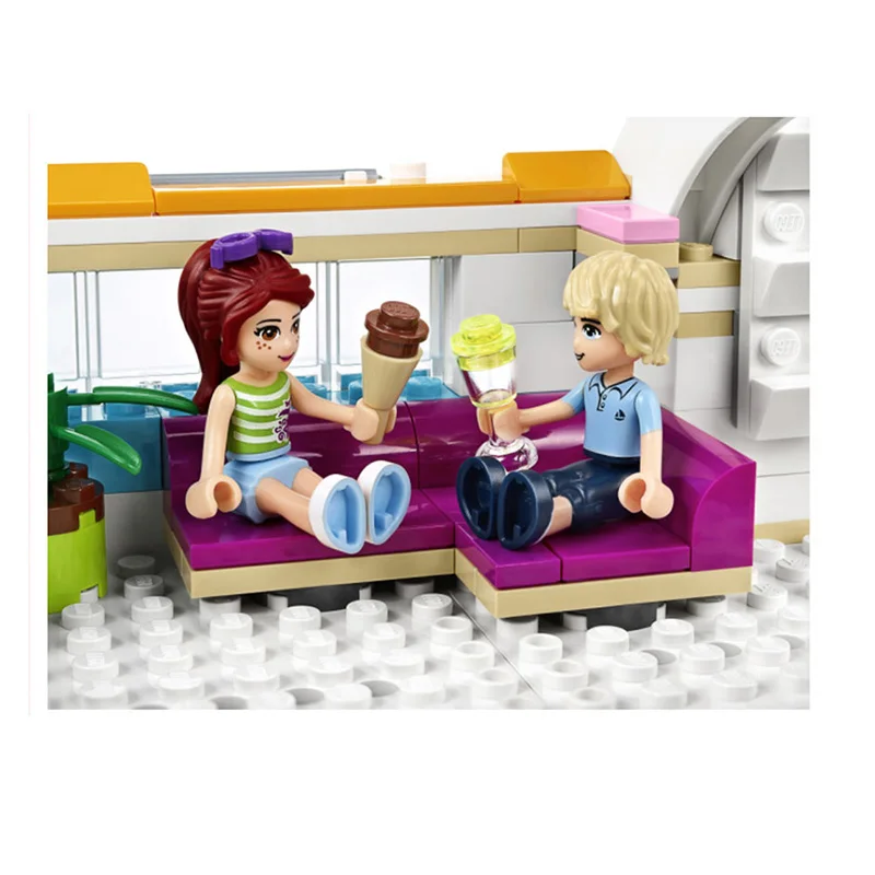 Цена Совместимый с друзьями 41015 модель 01044 618 шт Строительные блоки крейсер Дельфин корабль кирпич фигурка игрушки для детей