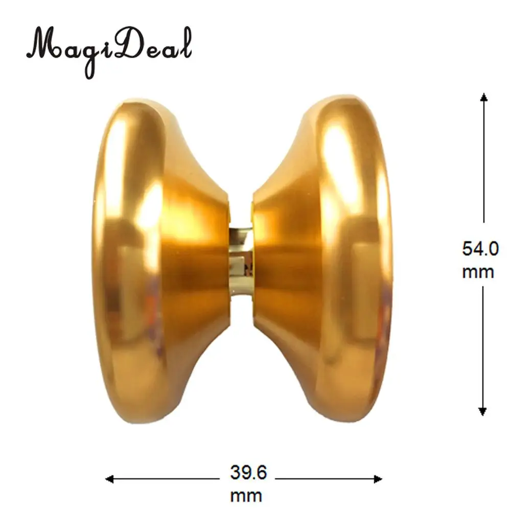 MagiDeal 1Set Cool Aluminum Professional Chinese YoYo Ball Bearing String Trick Alloy for Kids Adult Gift Toy Gold