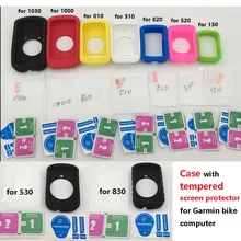 Capa genérica com filme protetor de tela para GPS Garmin de bicicleta, temperado, para navegador computadorizado modelos Edge 130 510 520 plus 530 830 820 1000