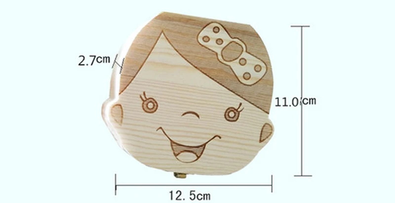 English Version Woorden Kids Baby Milk Tooth Box Organizer Girl Boy Teeth Collection Wood Storage Box Toys (6)