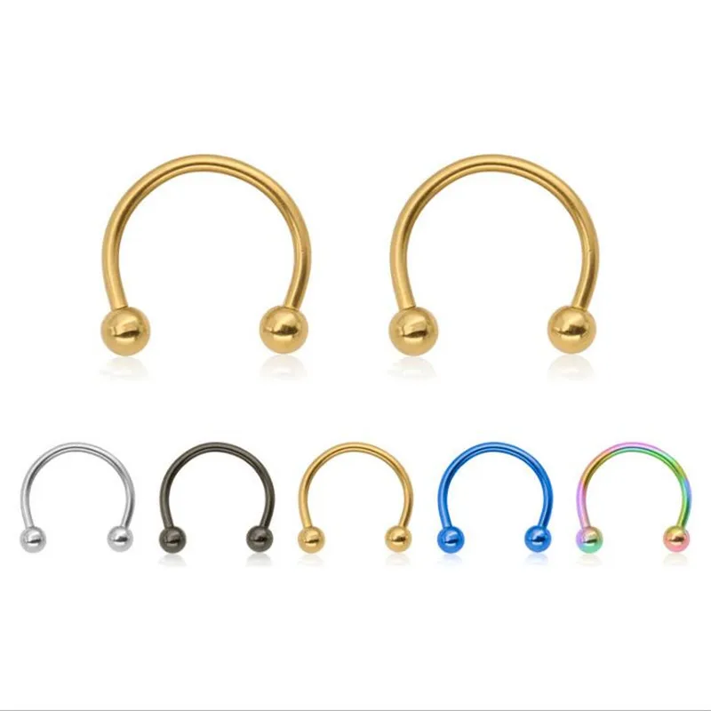 

B09 Titanium Labret Nose Rings 316L Stainless Steel Body Jewelry IP Plating No Fade Allergy Free 6MM 8MM 10MM