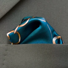 Носовой платок Свадебный квадратный Карманный вечерние мужские официальные атласные однотонная полосатый, с цветочным принтом Hankies полиэстер