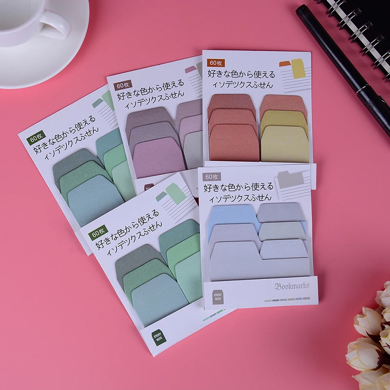 

60 Pages Cute Sticker Bookmark Marker Flags Sticky Memo Pad Notes Bookmarks Stationery Student Supplies