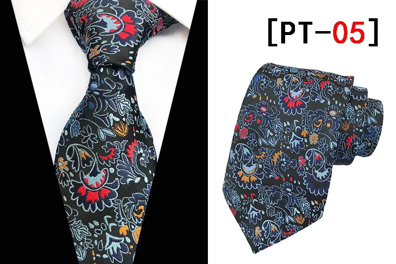8 см мужские галстуки Полосатый шелковый галстук Пейсли Цветочные жаккардовые тканые галстуки для мужчин формальные деловые свадебные галстуки