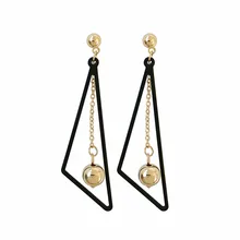 Fashion temperament of geometric triangle earrings ball eardrop ms students earrings Beautiful delicate earrings jewelry wholesa цена Fashion temperament of geometric triangle earrings ball eardrop ms students earrings Beautiful delicate earrings jewelry wholesa цены онлайн