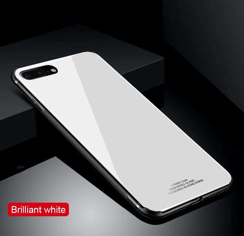 Tempered Glass For Iphone XS Max XR X 8 7 Plus Solid Color Luxury Case Cover Soft TPU Edge Case For Iphone 7 6S 6 Coque