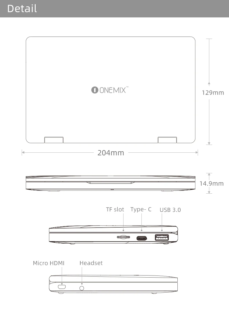 OneMix 3S 8," 2560*1600 2-в-1 планшетный ПК Intel Core M3-8100Y 16 ГБ 512 клавиатура с подсветкой ноутбука Win10 номерных знаков BT Тетрадь HDMI