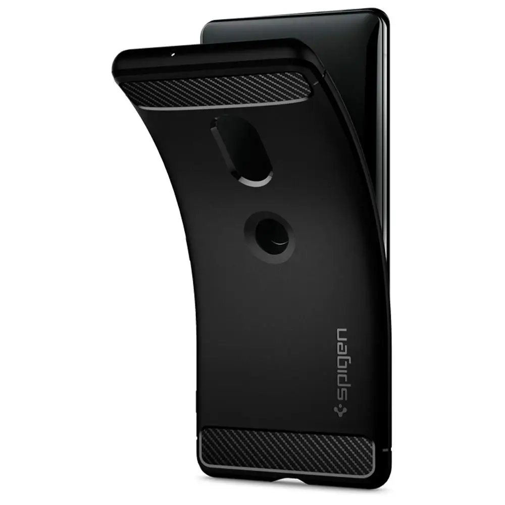 Прочный защитный чехол SPIGEN для sony Xperia XZ3 Матовый Черный Прочный мягкий ТПУ нескользящий ударопрочный чехол