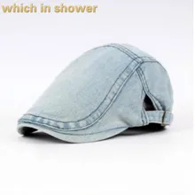 Который в душ повседневные джинсовые Берет Женщины Мужчины Регулируемая Жан плоская крышка винтажные летние фуражке Французский Ретро шляпа солнца Gorras bone