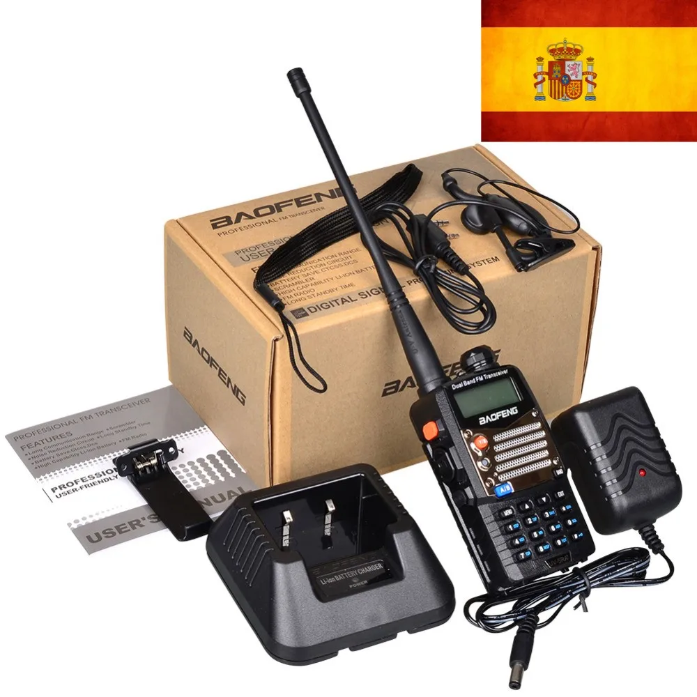 Черный Baofeng UV 5RA+ Plus WalkieTalkie 136-174& 400-520MHz двухстороннее радио в Испании- по почте-всего 3 дня