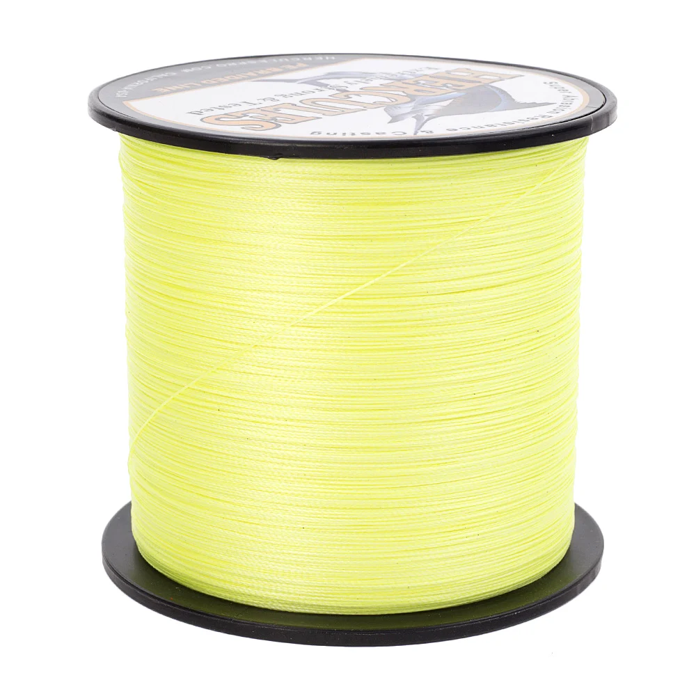 Tressé Super polyéthylène 100/300/500/1000M fluorescent jaune vert fishing braid line 
