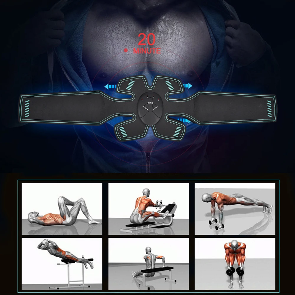 Электрический стимулятор мышц EMS тренажер брюшной мышцы Фитнес для похудения тренажер для мышц Здоровье Уход за телом Massagge