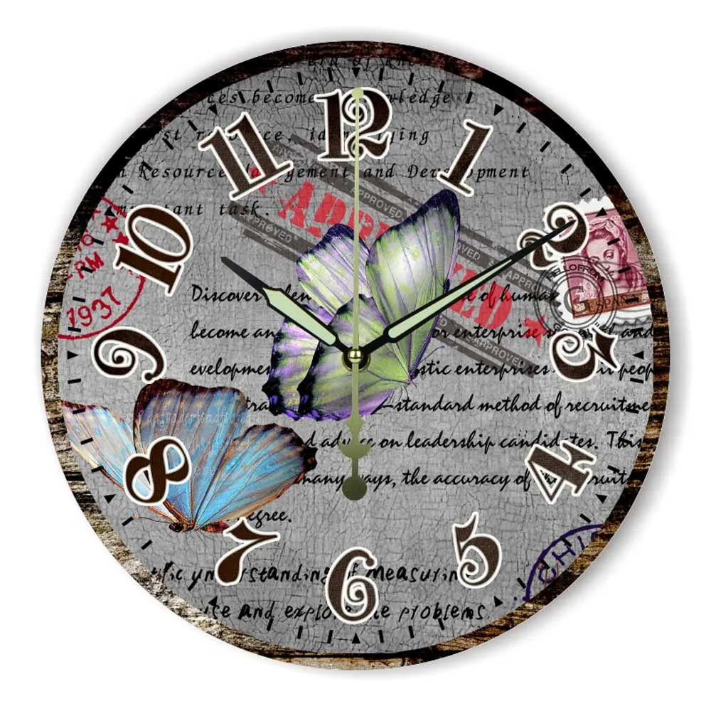 Beautiful Butterfly Wall Decorative Clocks Creative Design Warranty 3