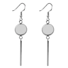 10 шт. Новая мода Нержавеющая сталь Для женщин серьги-Крючки для ушей заготовки под Кабошон База подходит 8/10/12/14/16/18/20 мм, для изготовления украшений