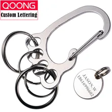 QOONG 2017 Big Feet Key Chain Silver Metal Car Key Ring Holder for Men Women Waist Hanged Keyholder with 4 Keyrings Y55