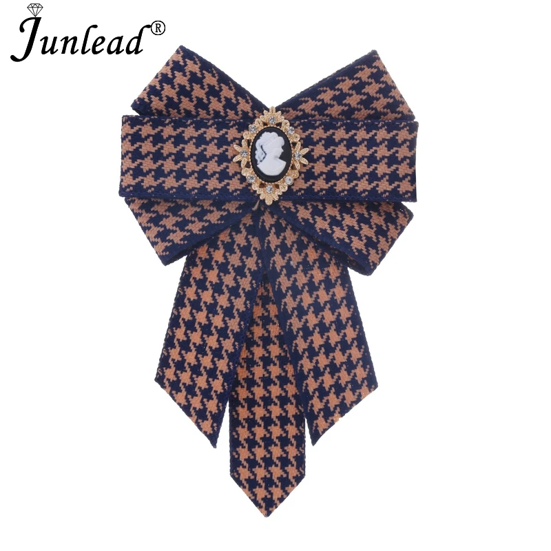 

Junlead Fashion accessory custom bulk vintage Brooch classical princess portrait large bow ribbon brooch pin for women clothing