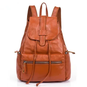 

High Quality Genuine Leather Women's Backpack Vintage Desige Cowhide Women Shoulder School Bag Travel Backpacks Female Mochila