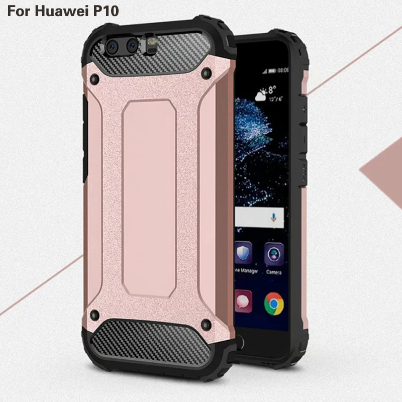 

Soft Silicon + PC Hard Armor Anti-knock Back Cover Cases For Huawei P10 Case
