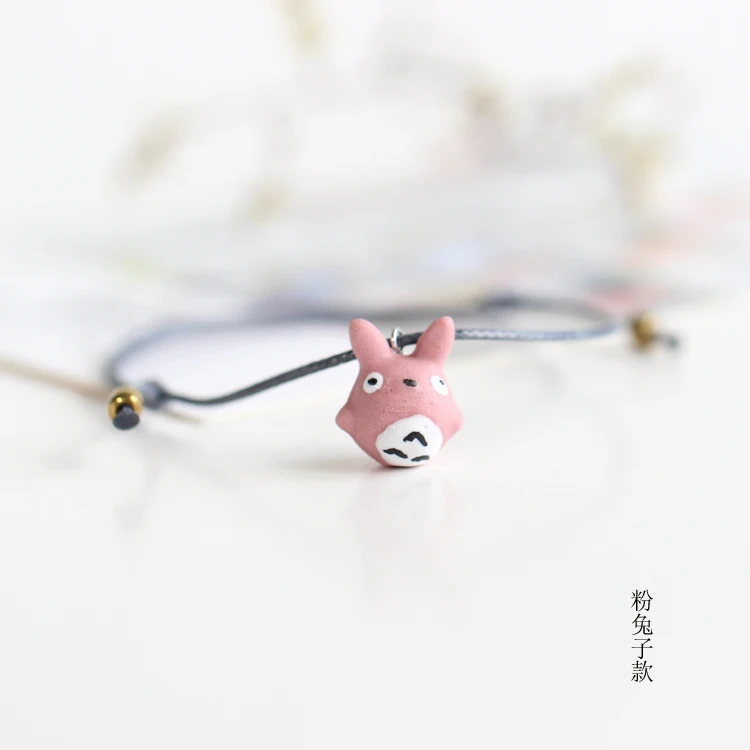 Новые милые Мультяшные керамические браслеты для женщины, девушка, возлюбленные в японском стиле ювелирные изделия ручной работы маленький браслет с рисунком кота Тоторо
