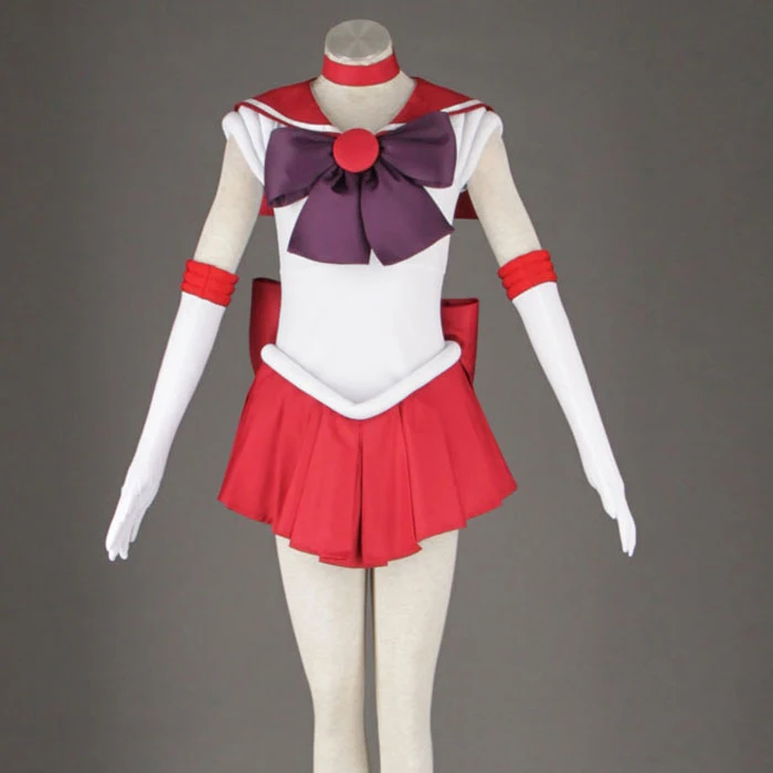 Japanese Anime women Sailor Moon Costume Hino Rei red Fancy Dress Role