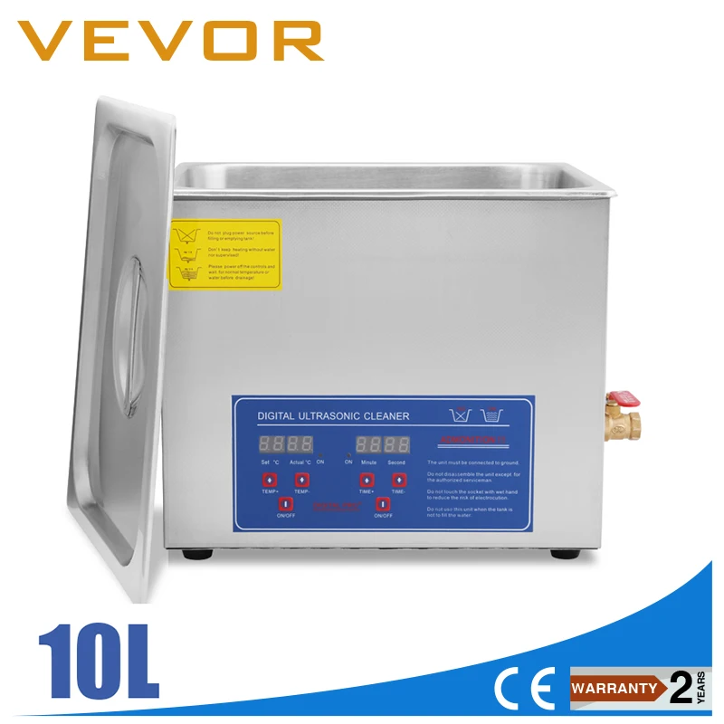 VEVOR Ultrasonic Cleaner 2.64 Gallon 10 L Heated Ultrasonic Cleaner