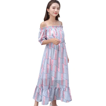 

Summer Plus Size Chiffon Long Dress for Pregnant Women Off Shoulder Pregnancy Clothes Maternity Sundress Beach Dresses M-3XL NEW