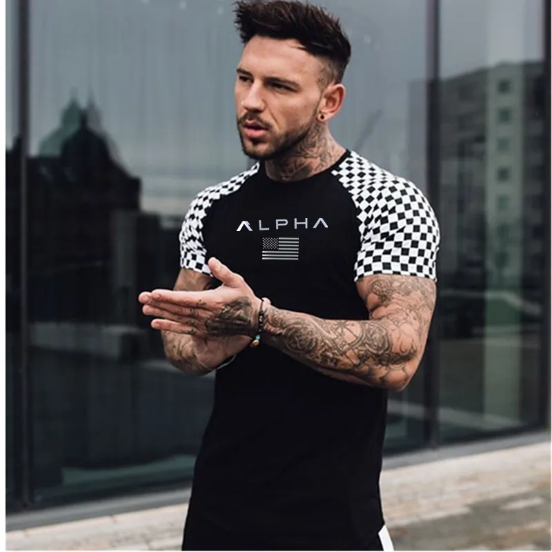 

2019 Gym Shirt Sport T Shirt Men Fitness Running Shirts Quick Dry Short Sleeve Training T Shirt Mens Tops Rashgard Sportswear
