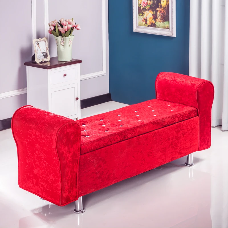 Multifunctional Storage Stool Chair Bedroom Bed End Stool Storage Bench Fabric Shoe Bench Household Sofa Bench Pouf Taburete - Color: P L120 W40 H40