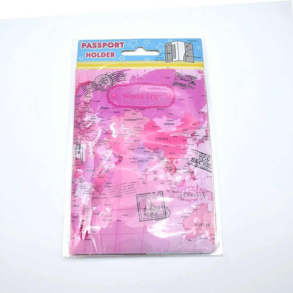 Модный чехол для паспорта из ПУ и ПВХ с картой мира, чехол для паспорта, брендовый чехол для паспорта, папка для документов, сумка