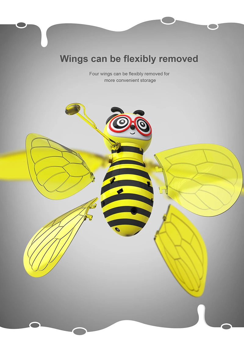 10 см мини порхающая пчела Радиоуправляемый Дрон с крыльями ручной зондирования индукционный вертолет электронная модель Квадрокоптер дрона игрушки для детей