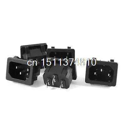 

5 Pcs AC 250V 15A 3P IEC C14 Power Inlet Male Sockets Receptacle w Switch Holder