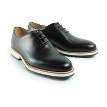 2017 handmade Flat Men Mens Oxford Shoes Genuine Leather Custom Fashion Formal Party Wedding luxury fashion original design