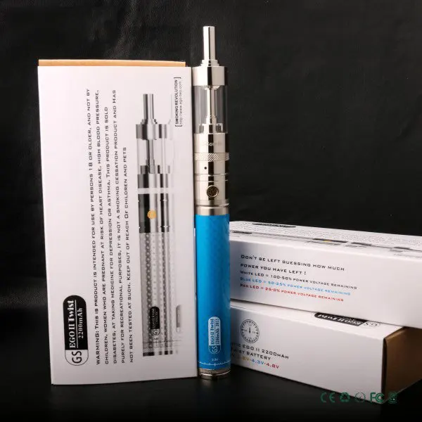 2015 New Original GS EGO II Twist Mega Kit Electronic Cigarette Carbon fiber 2200mah eGo twist battery GS V-Core III GlassTank